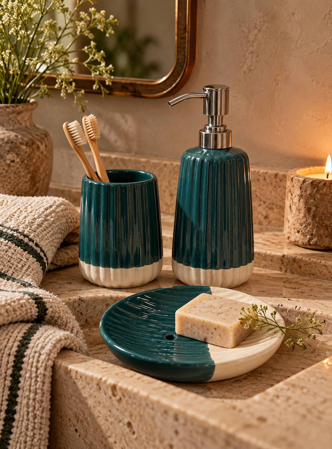 The Forest Green Bathroom Set