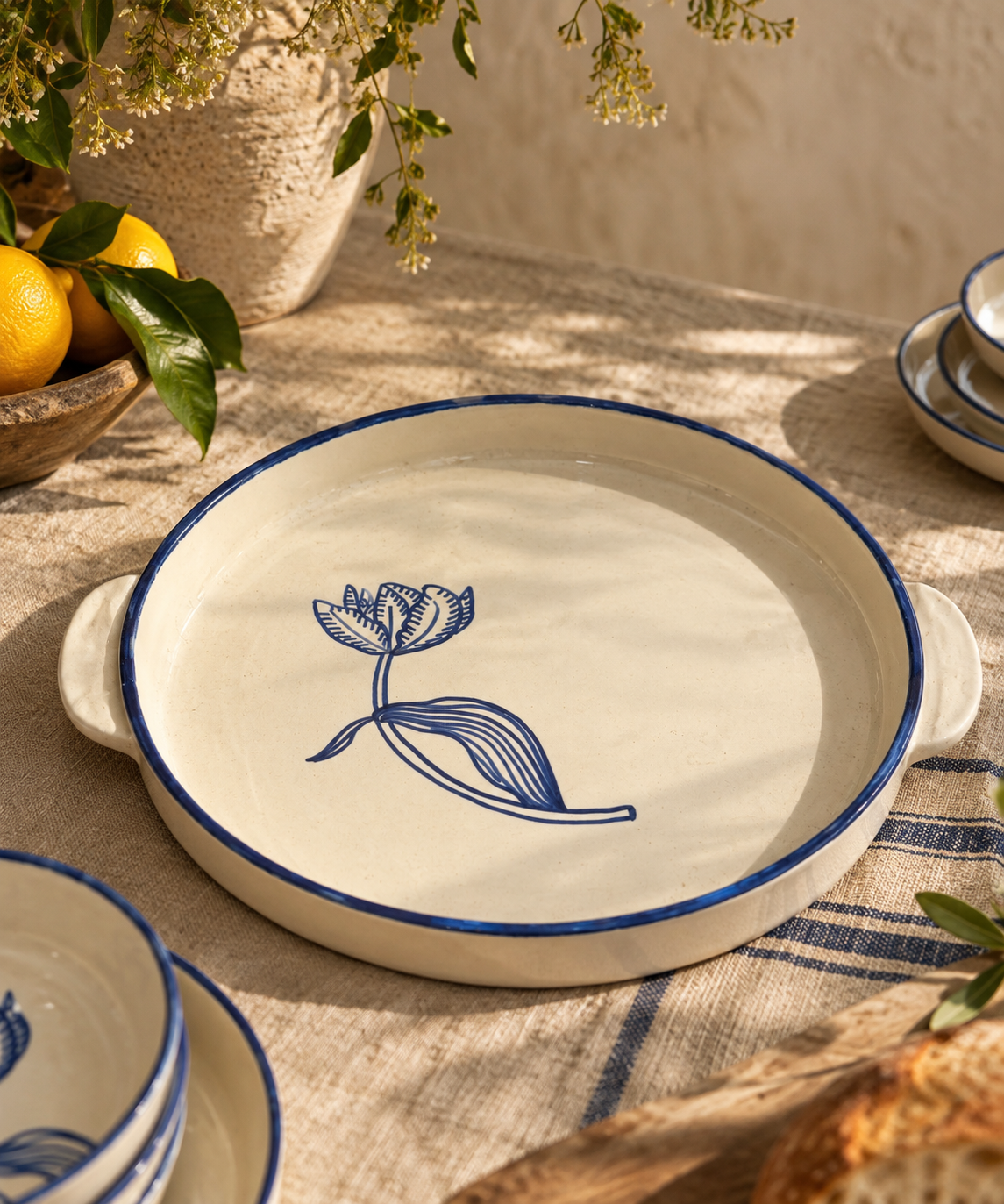 The Indigo Bloom Serving Platter