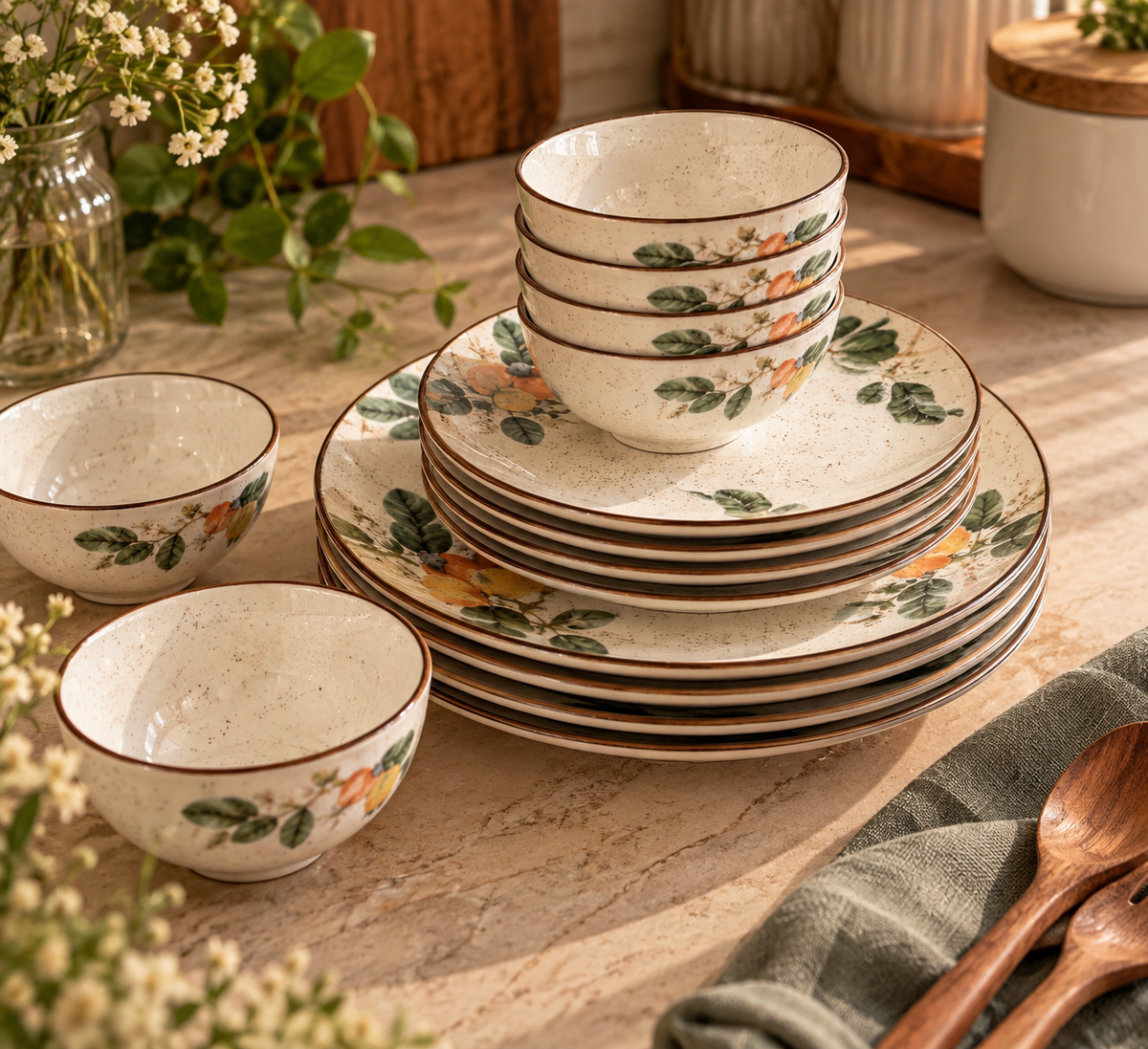 The Jardin Porcelain Dinner Set