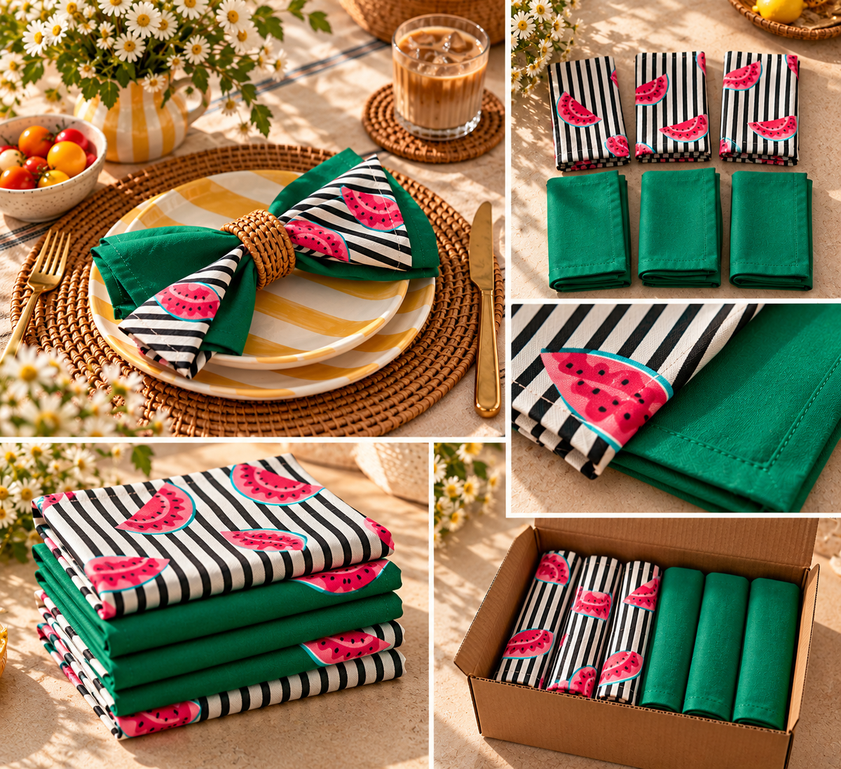 The Watermelon Picnic Napkin Set