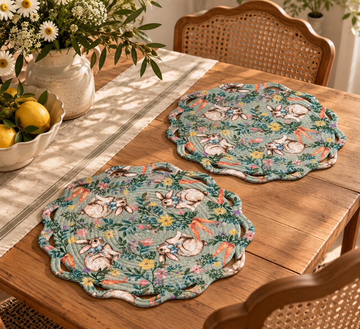 The Bunny Garden Placemats (Set of 2)