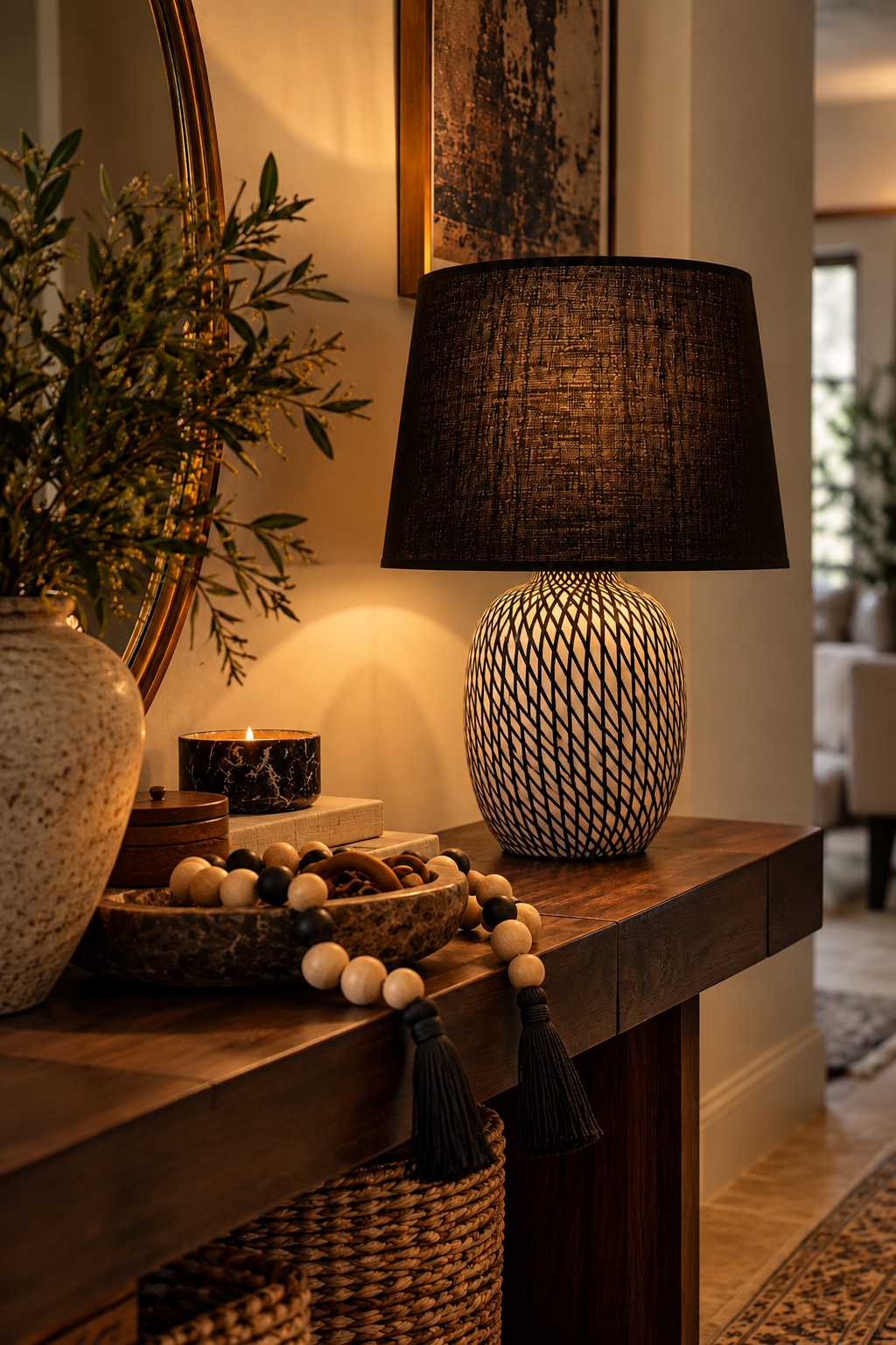 The Noire Weave Table Lamp