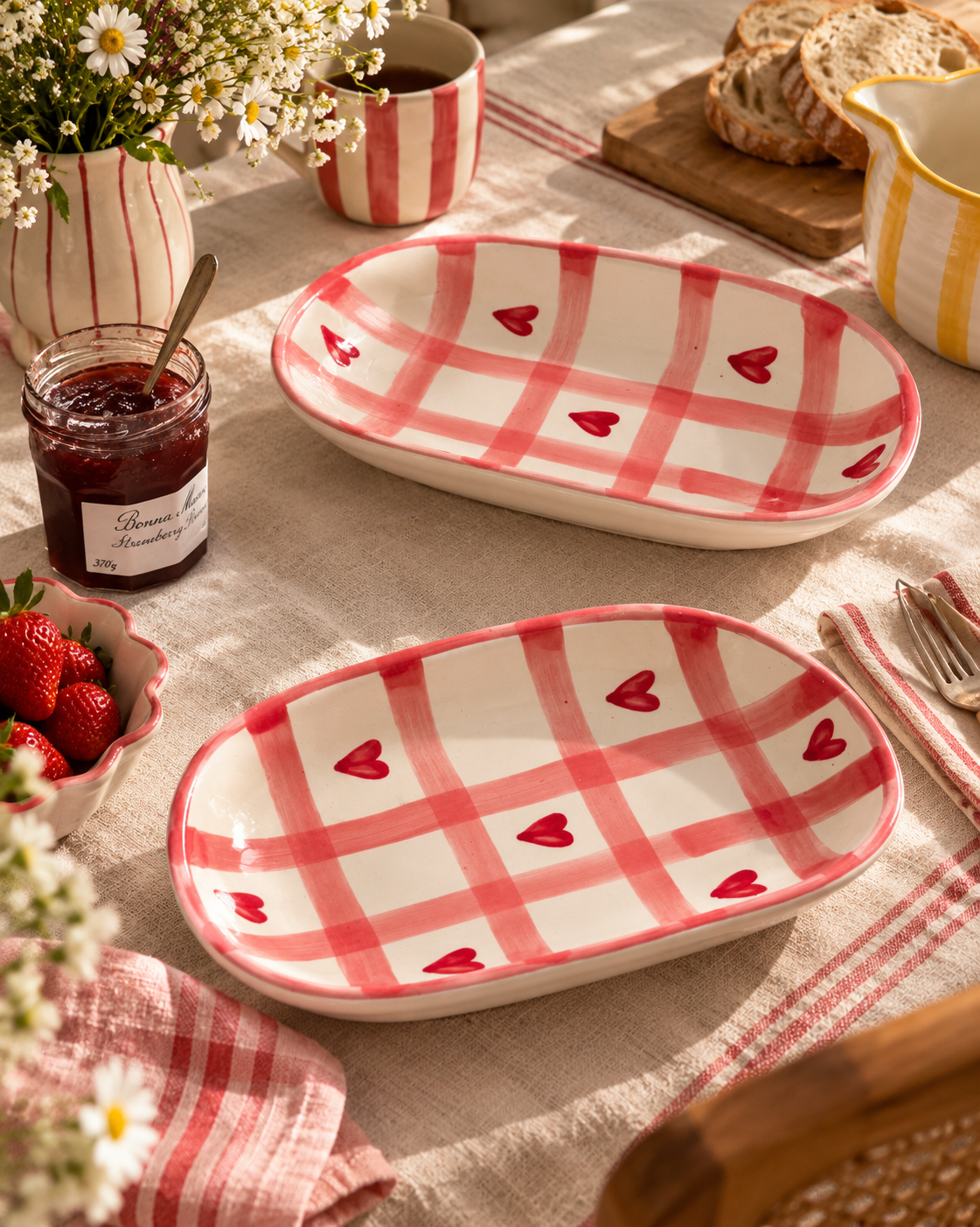 The Blush Check Heart Platter