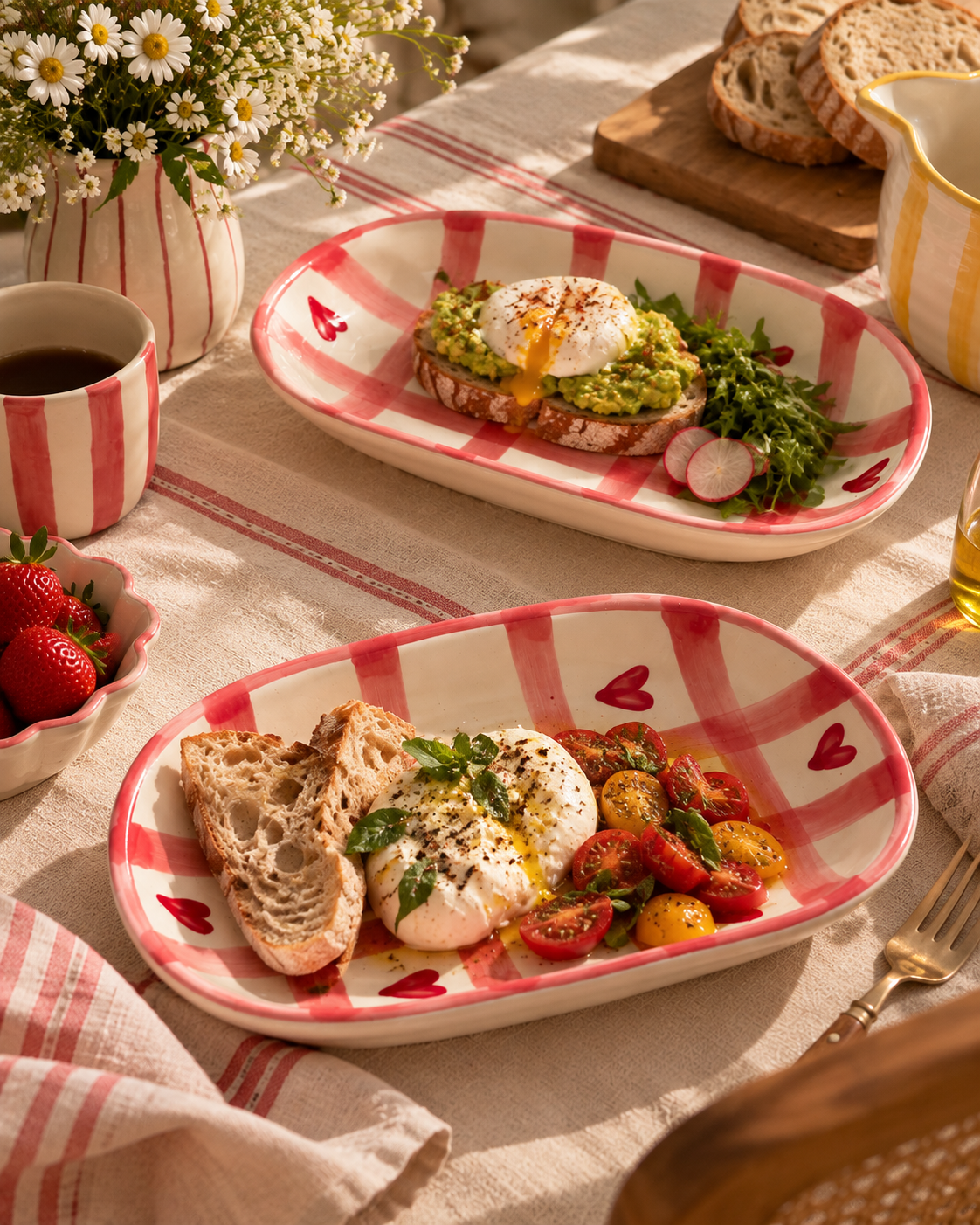 The Blush Check Heart Platter