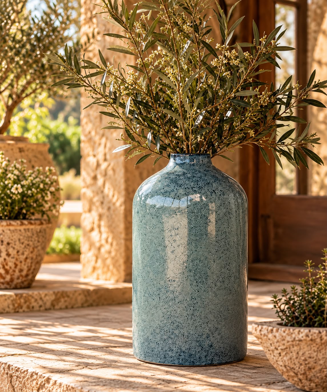 The Azure Mist Ceramic Vase