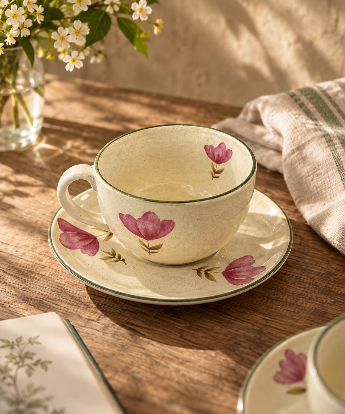 The Roma Floral  Tea Cup & Saucer Set – Set of 2