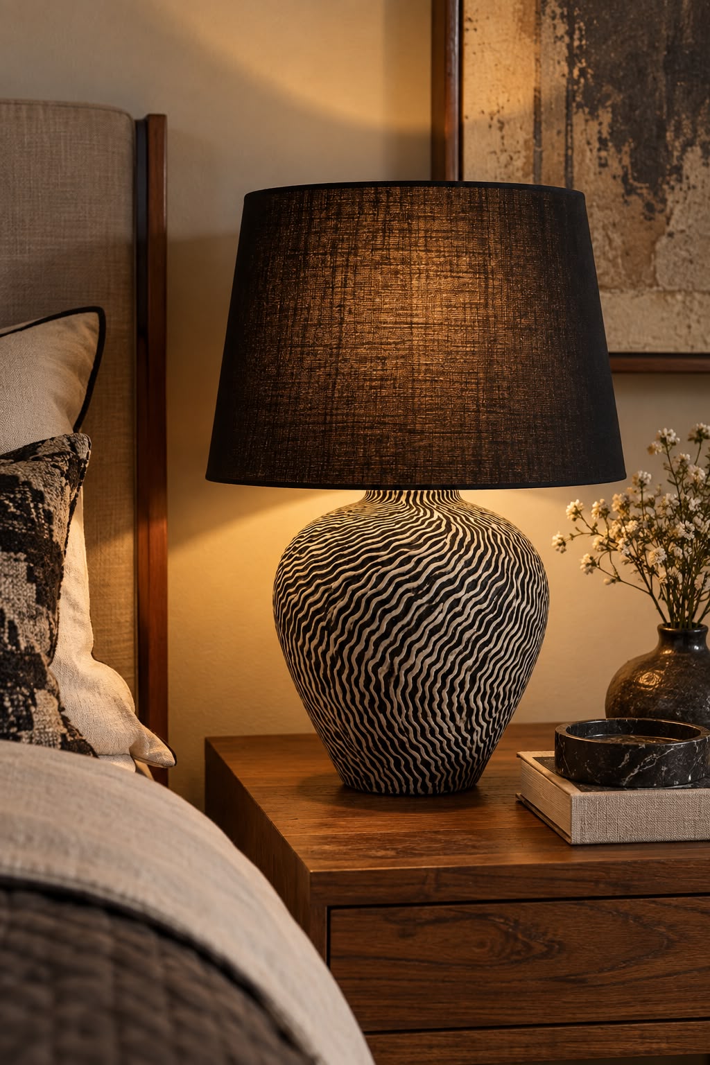 The Noir Ripple Table Lamp