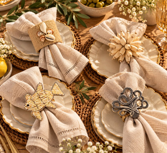 The Coastal Treasures Napkin Rings - Set of 4