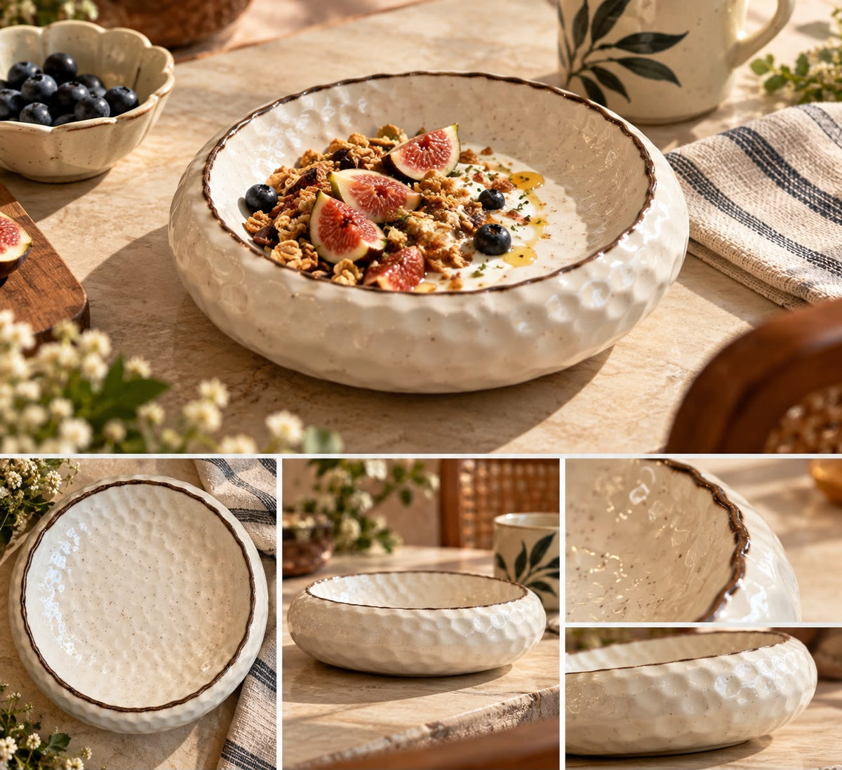 The Hammered Ivory Serving Bowl