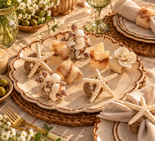 The Coastal Treasures Napkin Rings – Set of 4