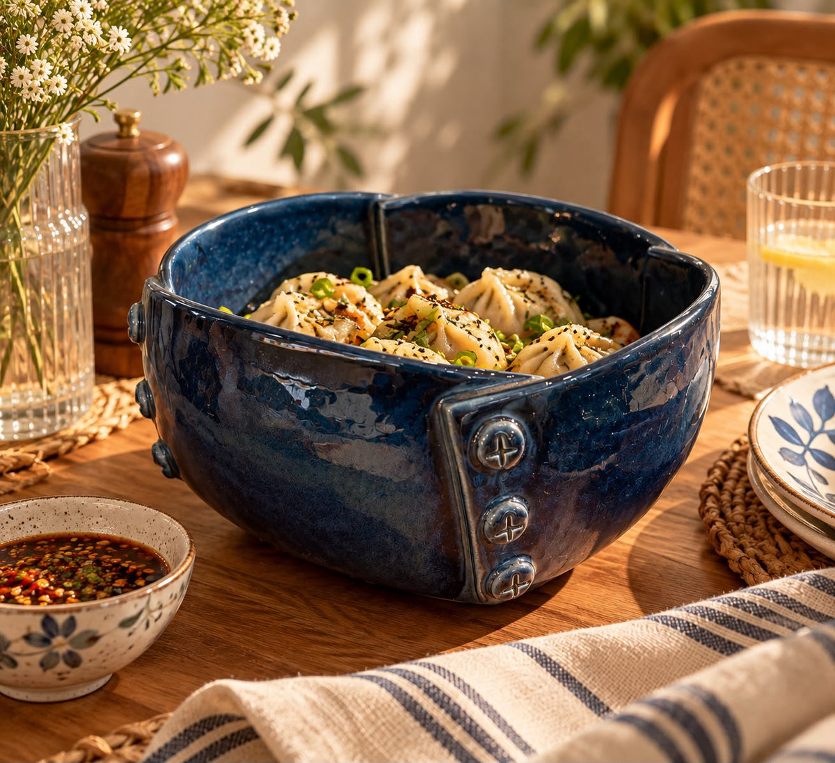 The Indigo Rivet Serving Bowl