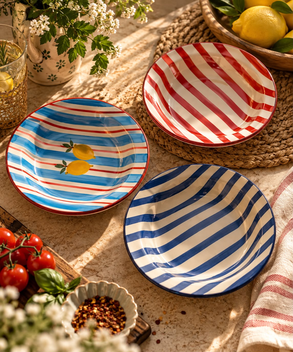 The Amalfi Stripe Pasta Plate