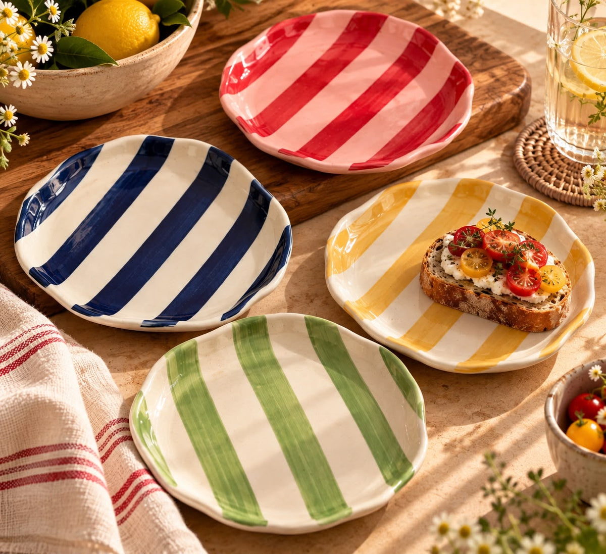 The Locus Striped Plates - Set of 4