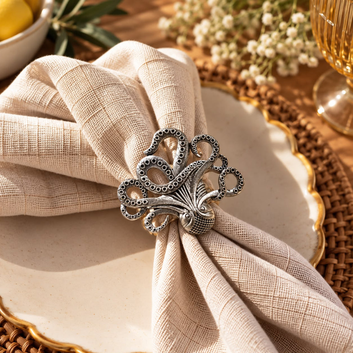 The Coastal Treasures Napkin Rings - Set of 4