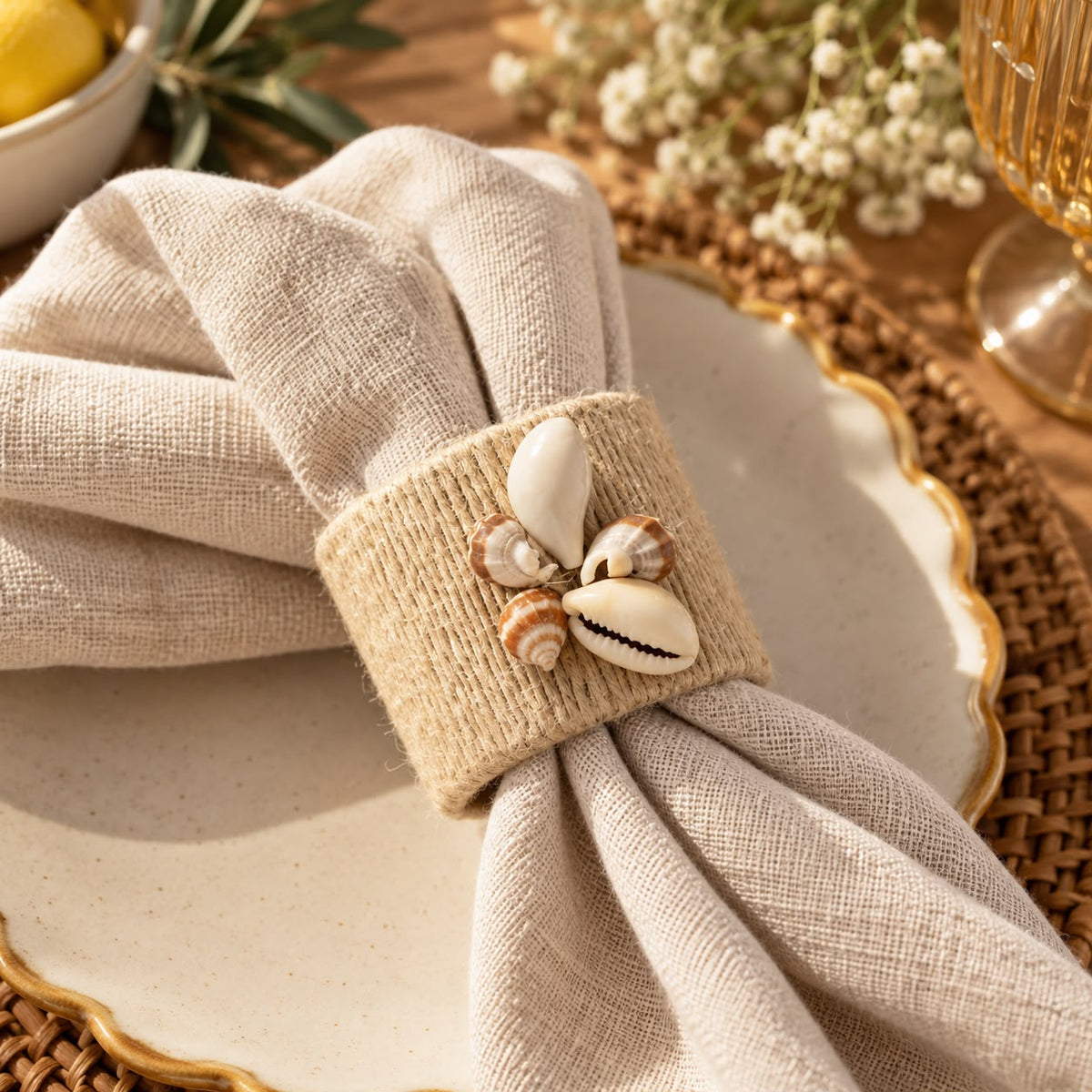 The Coastal Treasures Napkin Rings - Set of 4