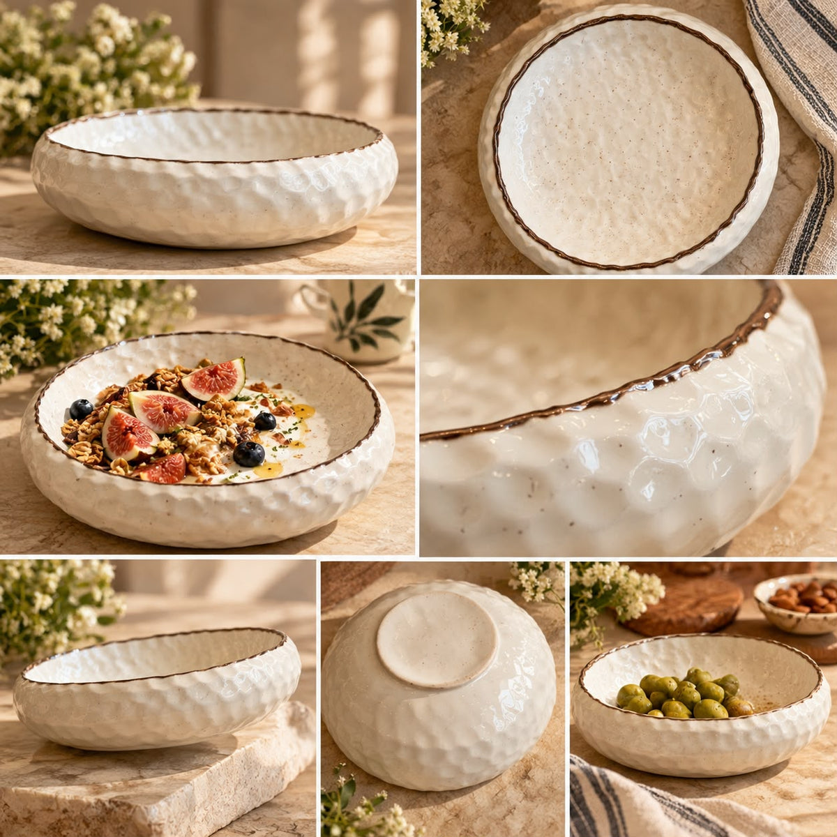 The Hammered Ivory Serving Bowl