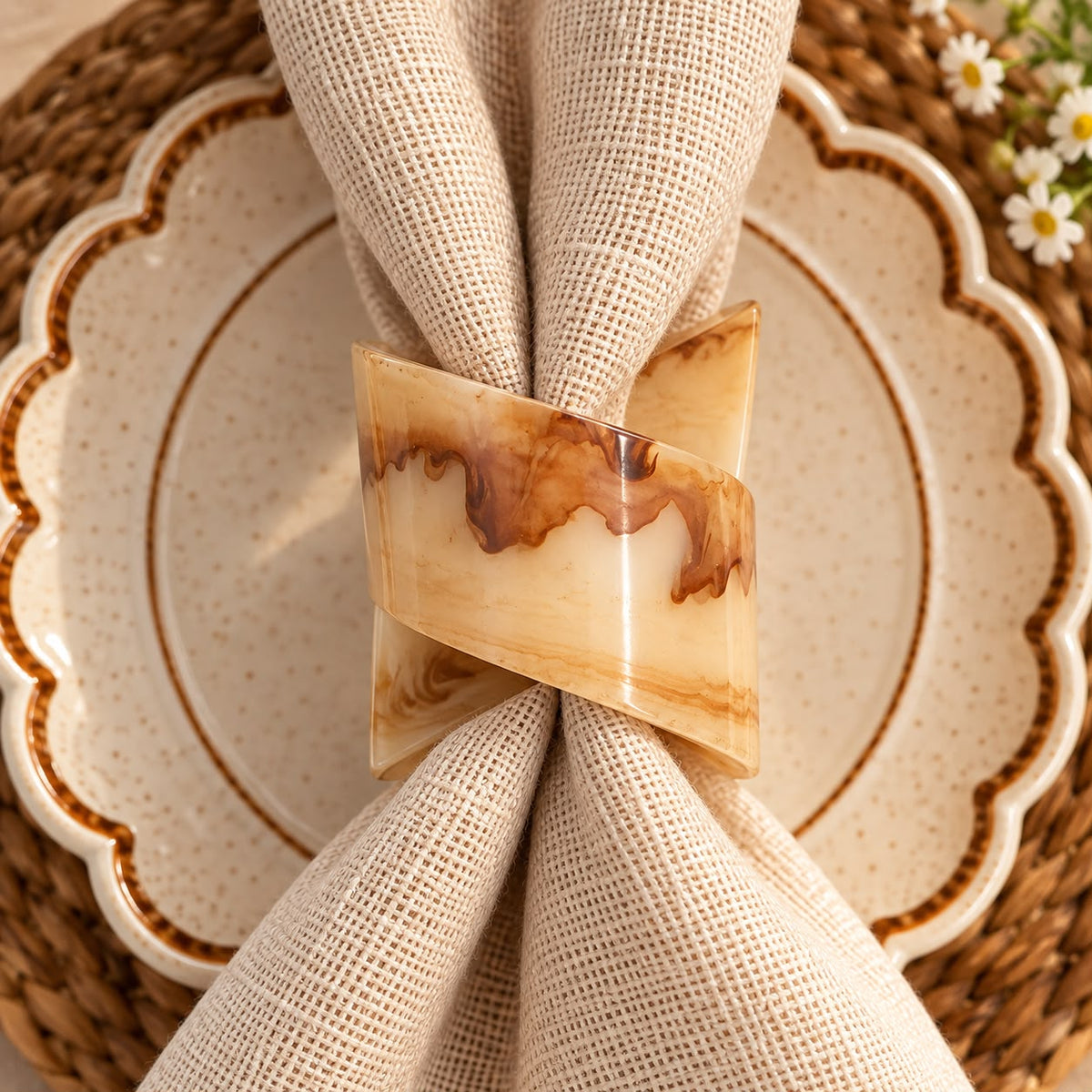 The Coastal Treasures Napkin Rings – Set of 4