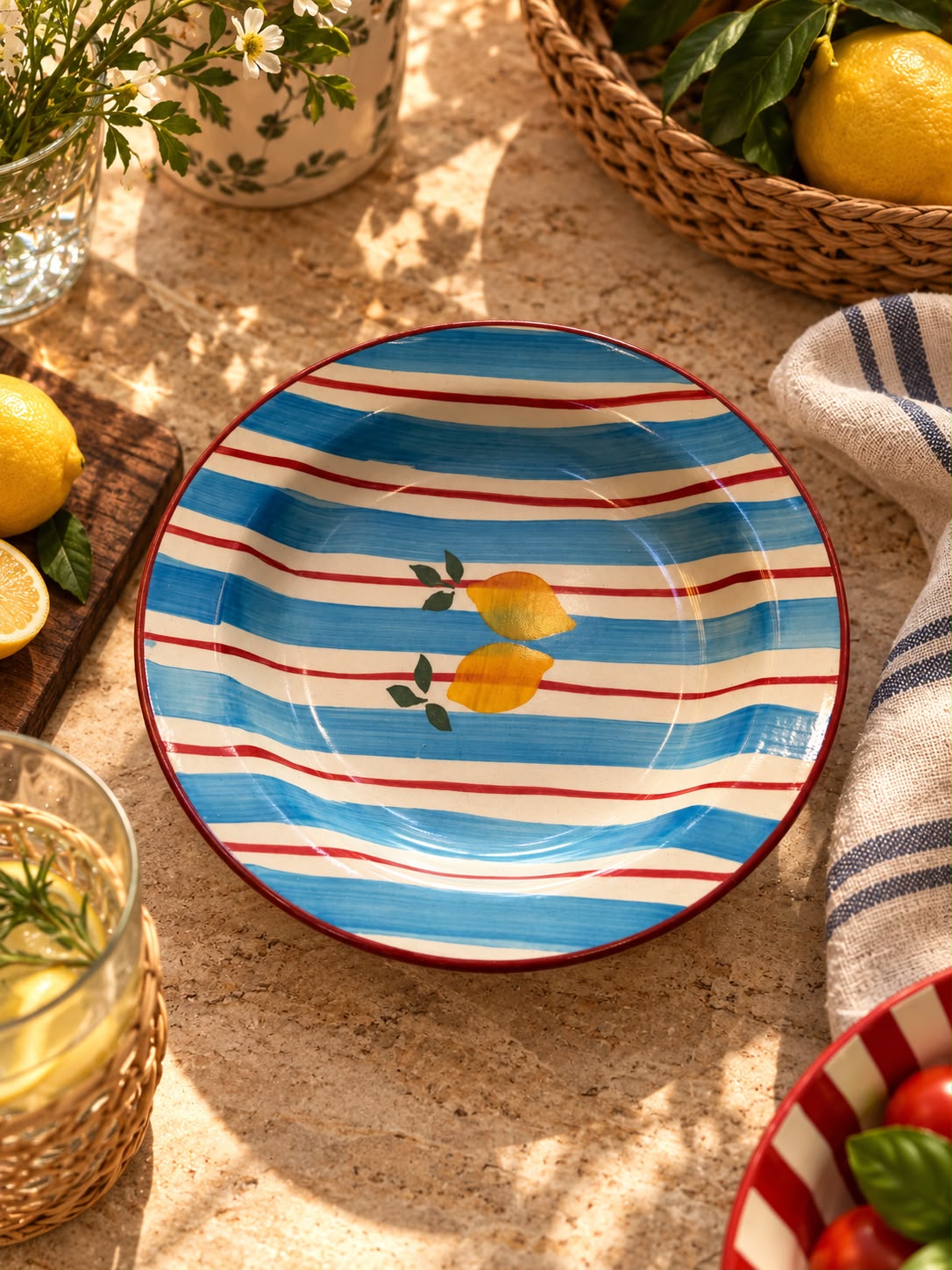 The Limone Stripe Pasta Plate