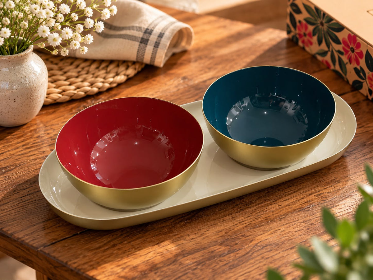 The Festive Glow Bowl & Tray Gift Set