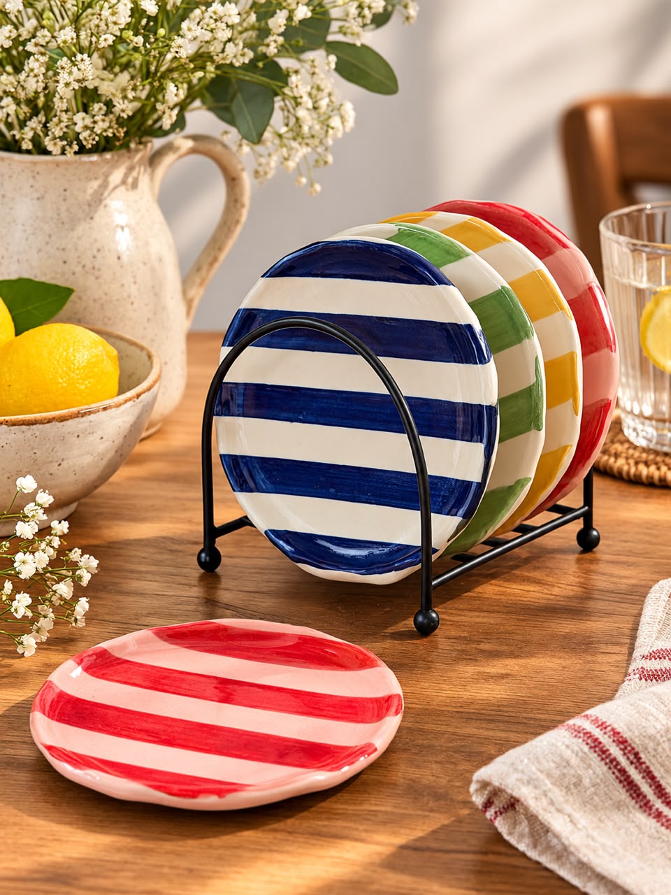 The Locus Striped Plates - Set of 4